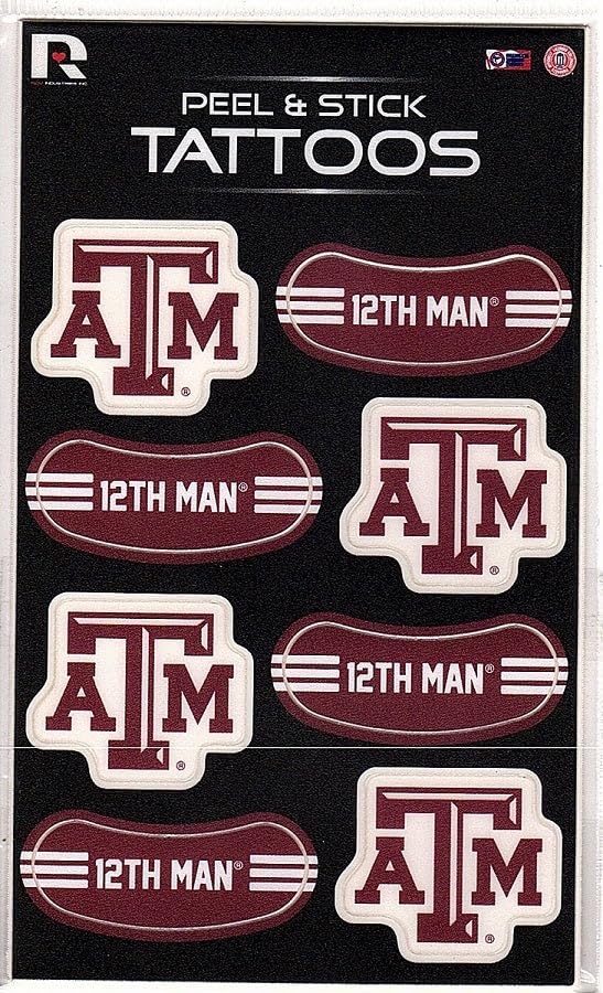 NCAA Vertical Tattoo Peel & Stick Temporary Tattoos - Eye Black Stickers for Sports Fans - Game Day Approved Face Decals for Football, Basketball & Baseball Games