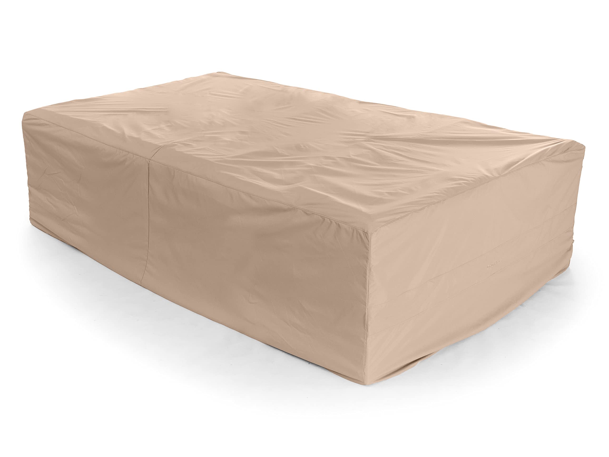 Outdoor Sectional Sofa Cover - Heavy-Duty Waterproof Polyester Furniture Protector with Drawcord Hem, UV & Weather Resistant - Perfect for Patio, Deck, and Garden Furniture (Tan)