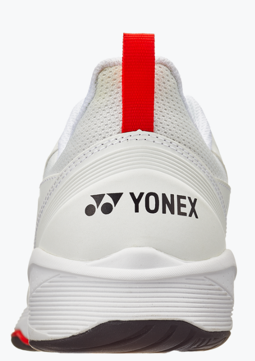 Yonex Power Cushion Sonicage 3 Men's Tennis Shoes for All Court Surfaces - White/Red - Lightweight Cushioned Sneakers for Competitive Play & Training