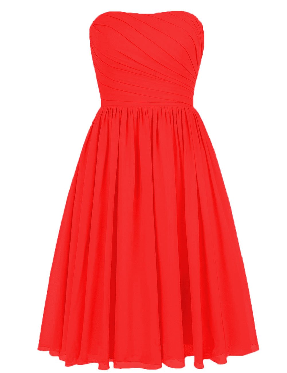 JAEDEN Short Chiffon Strapless Bridesmaid Dresses - Elegant Wedding Guest & Prom Gowns for Bridal Party & Formal Events