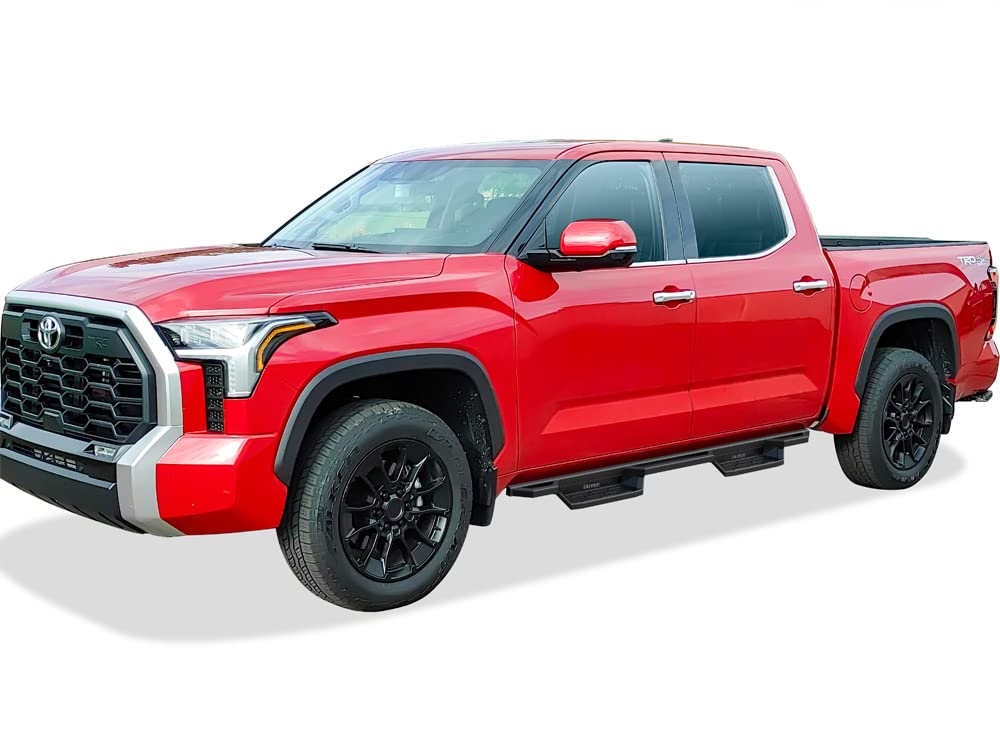 APS Stainless Steel Running Boards & Side Steps for 2022-2025 Toyota Tundra CrewMax - Heavy Duty Truck Accessories for Off-Road & Daily Driving