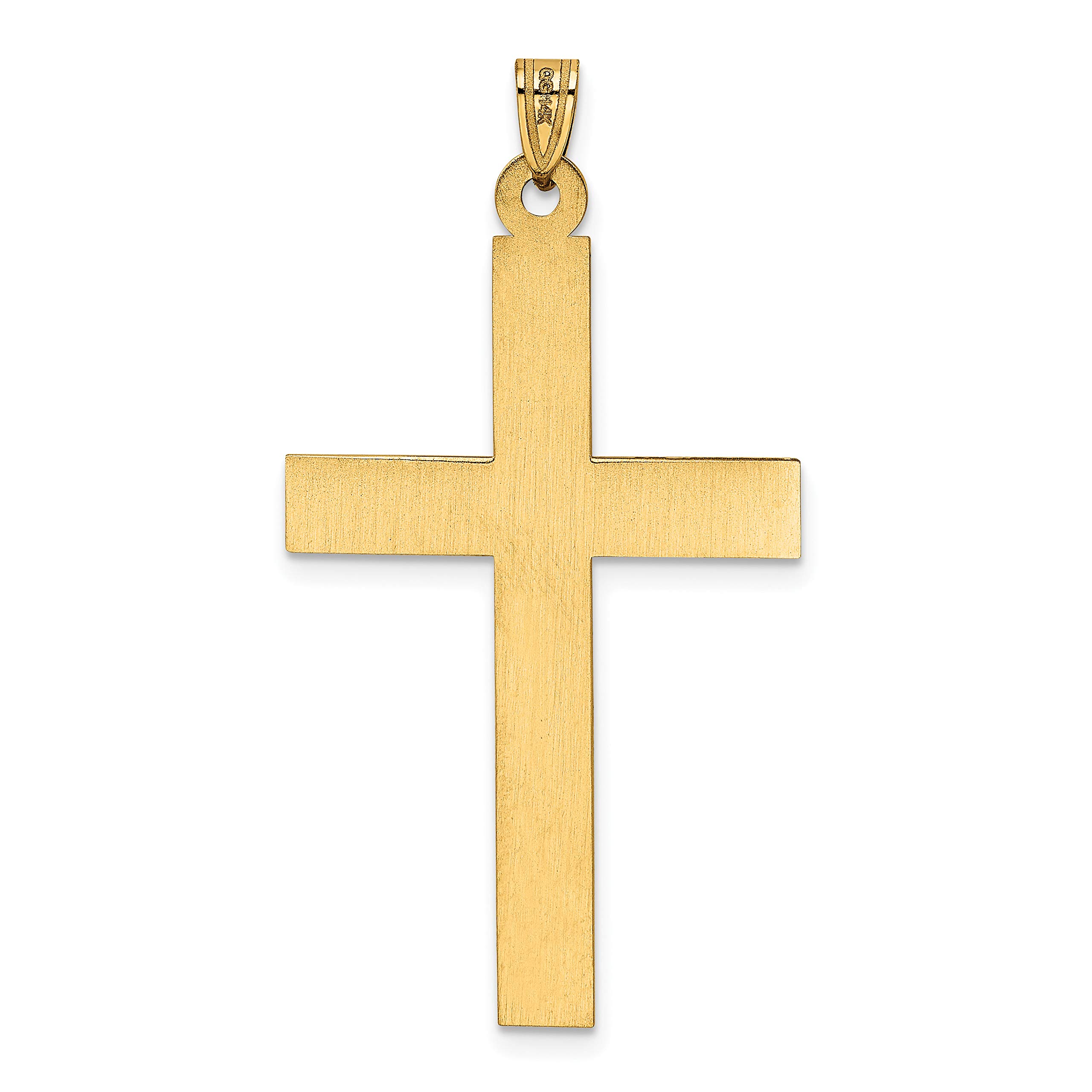 14K Gold Laser Engraved Cross Charm Pendant - Perfect for Necklaces, Bracelets & Gifts | Religious Jewelry for Women & Men