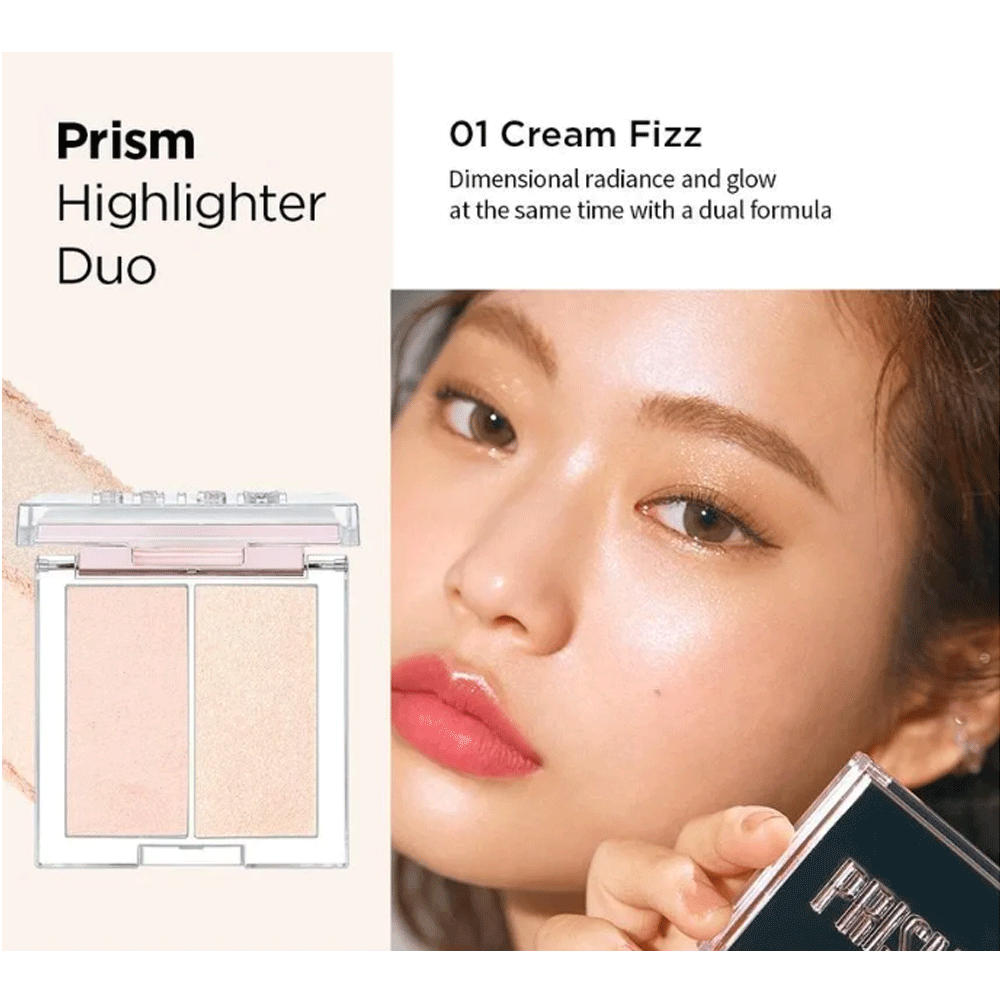 CLIO Prism Highlighter Duo - 2 Color Face Highlighter Stick for Contouring & Glowing Makeup | Perfect for Everyday Wear & Special Occasions