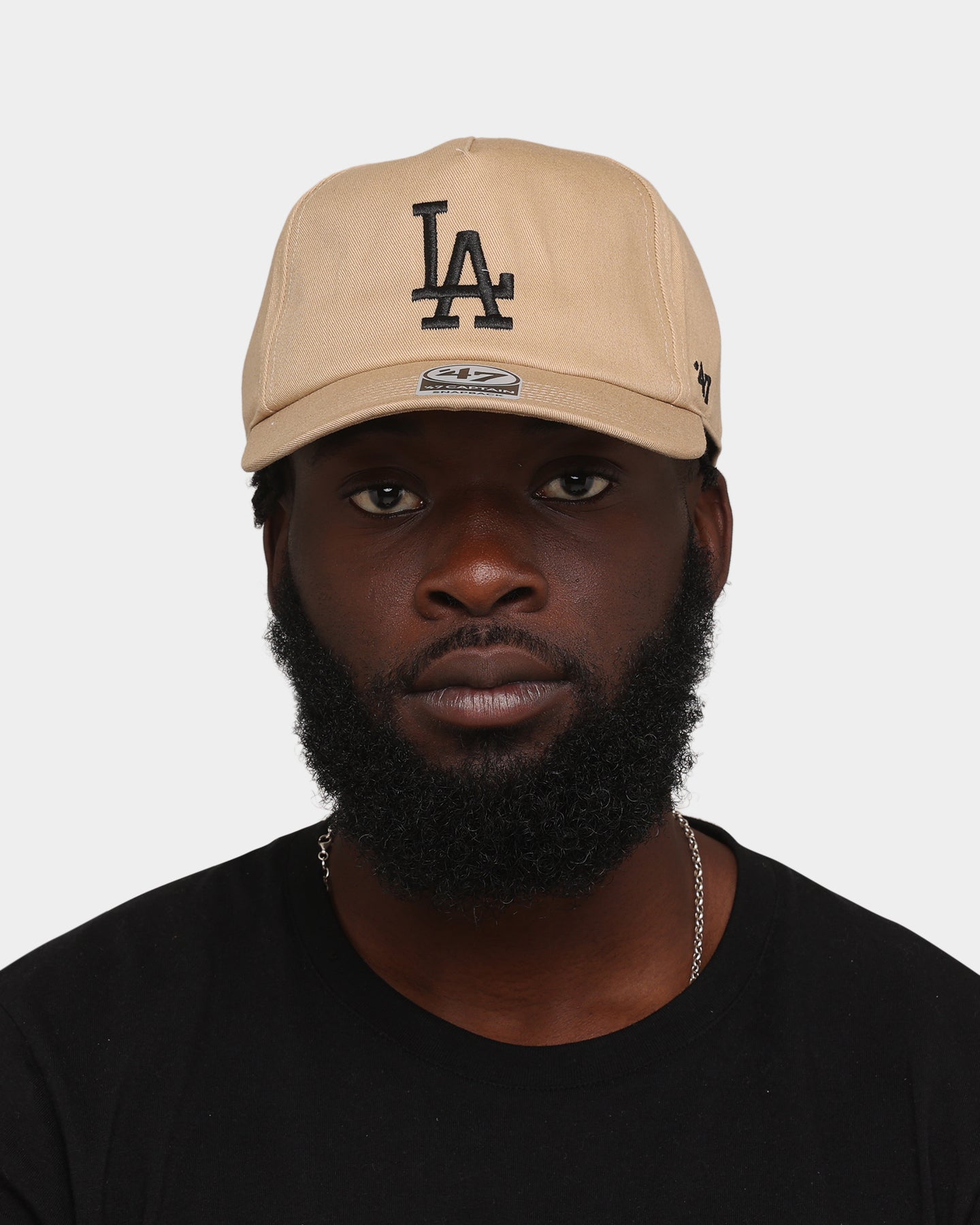 47 Brand Los Angeles Dodgers Nantasket Captain DTR Snapback Khaki Hat - Official MLB Baseball Cap for Men & Women - Perfect for Sports Games, Streetwear Fashion & Casual Outfits