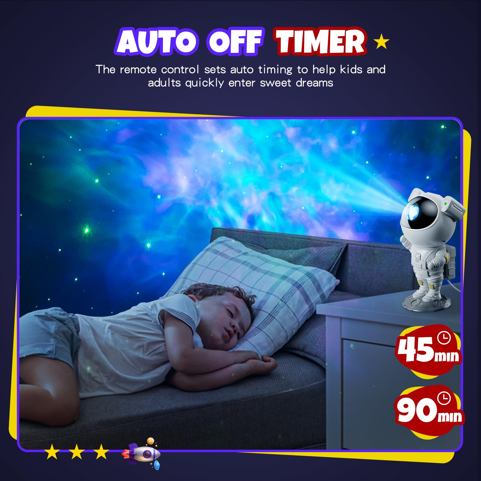 Astronaut Star Galaxy Projector - Space Night Light with Nebula Ceiling Projection, Timer & Remote Control | Perfect for Kids & Adults Bedroom Decor, Gaming Room Atmosphere, Meditation Space & Romantic Night Light