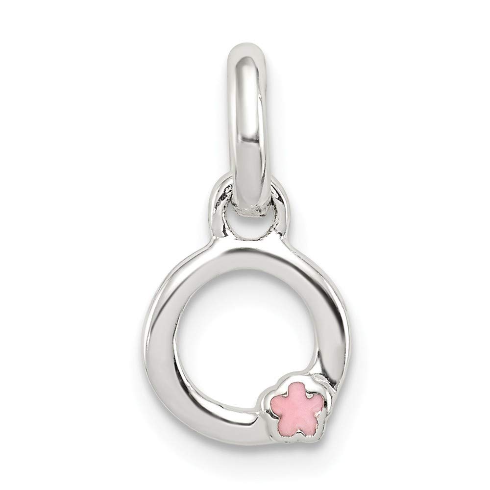 Roy Rose Jewelry Sterling Silver Letter 'O' Enamel Pendant Necklace - Perfect for Gifts, Birthdays & Personalized Jewelry