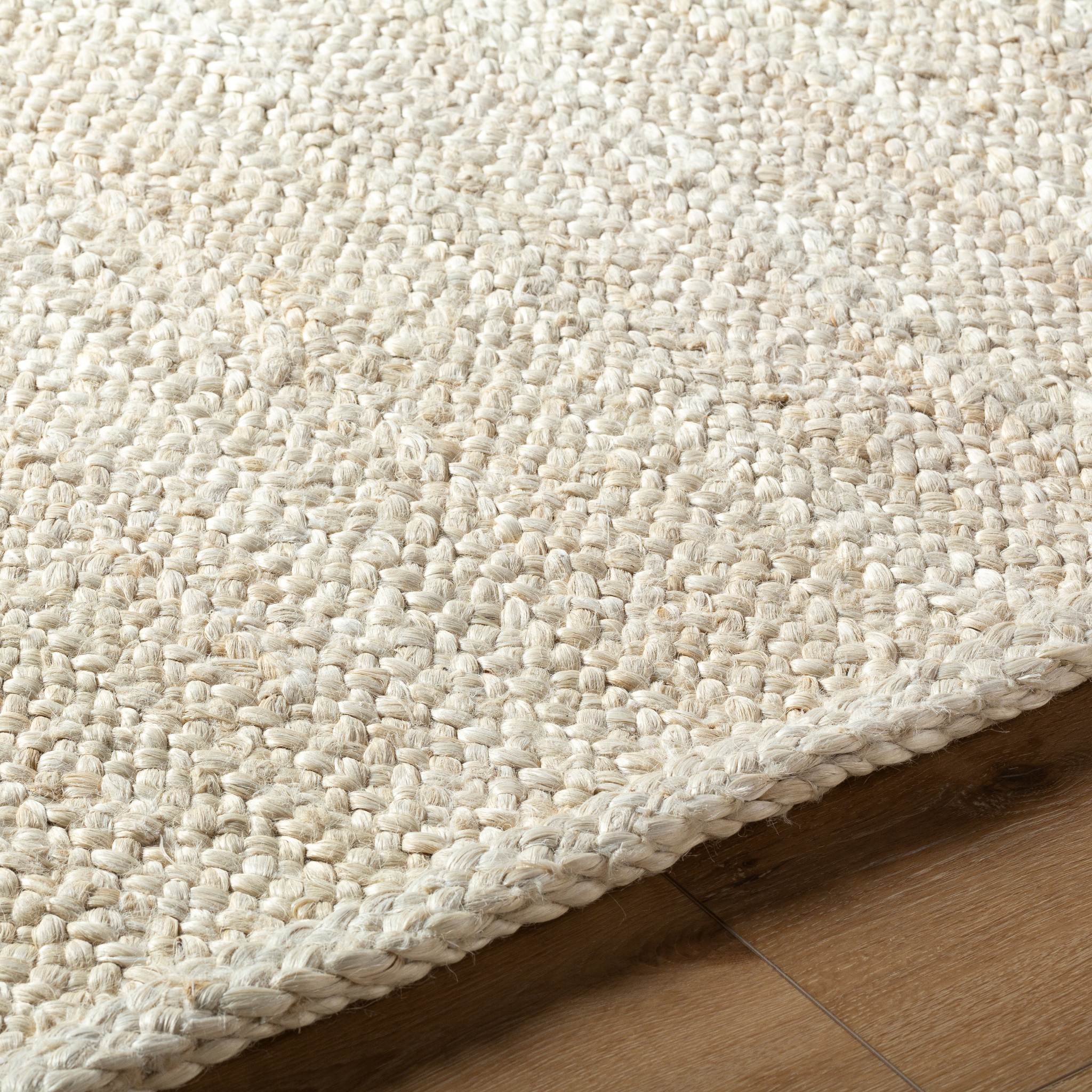 Hand Woven Ivory Jute Area Rug - Natural Fiber Floor Decor for Living Room, Bedroom & Dining Room - Multiple Sizes Available (3x5, 5x7, 8x10 ft) - Eco-Friendly Home Accent Rug