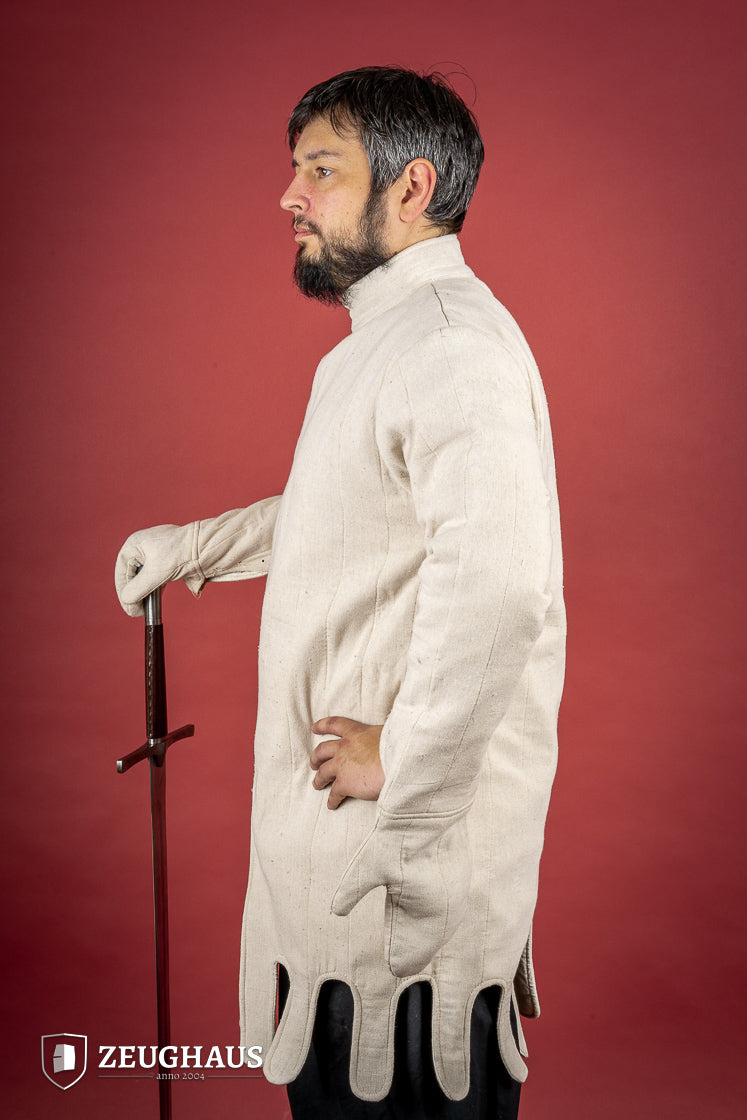 Medieval Light Gambeson with Mittens - Natural Linen Armor for LARP, Cosplay & Historical Reenactment