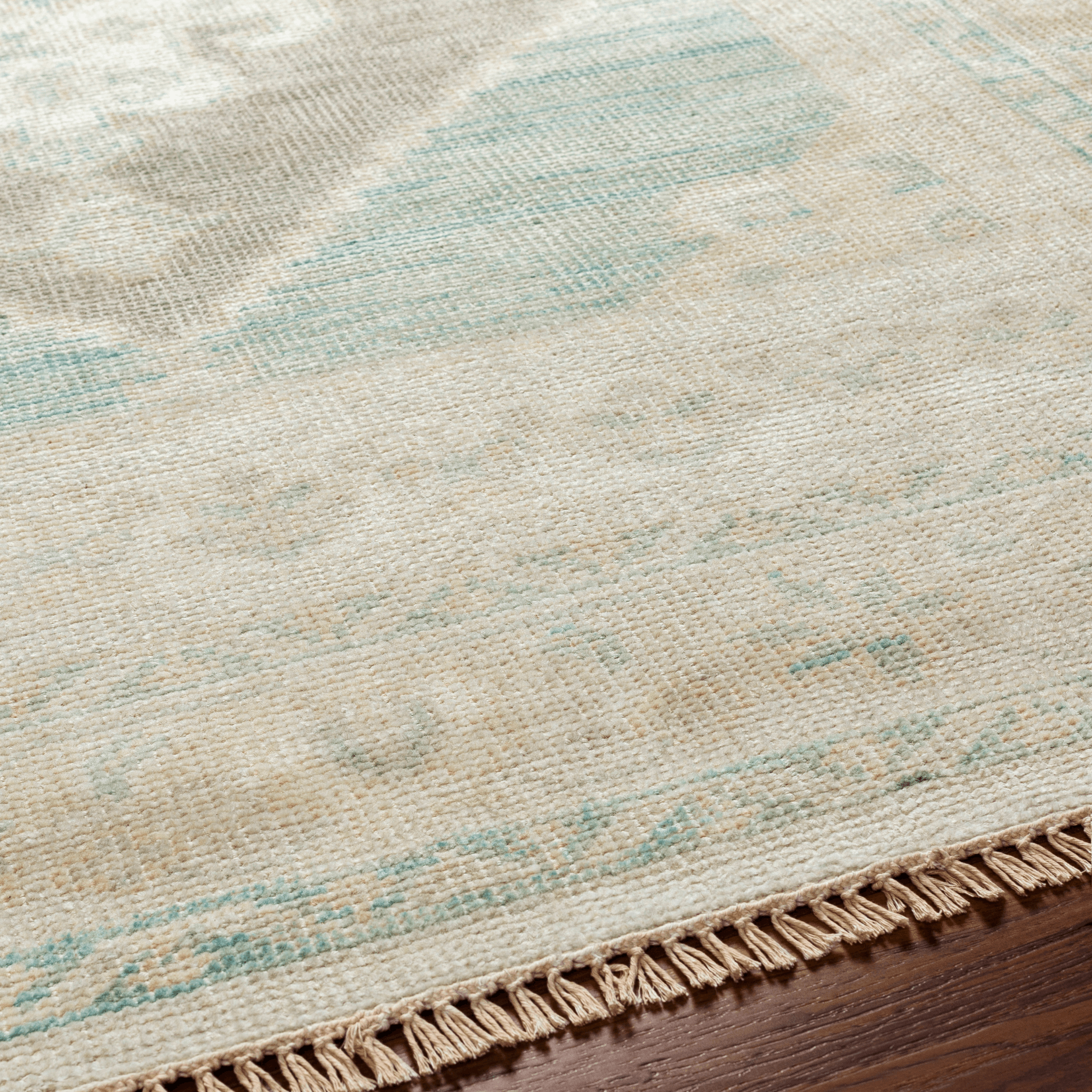Anadolu Beige & Seafoam Wool Blend Area Rug - Soft & Durable Handmade Carpet in Multiple Sizes (4x6, 5x8, 8x10) - Perfect for Living Room, Bedroom & Home Decor