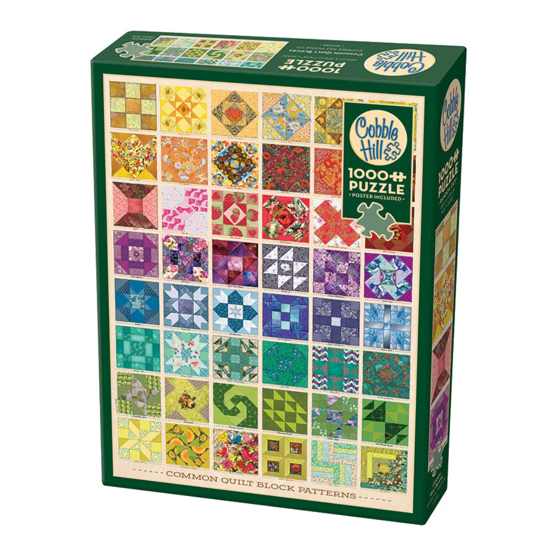 Common Quilt Blocks 1000 Piece Jigsaw Puzzle for Adults - Challenging Puzzle Game for Family Night, Relaxation & Home Decor