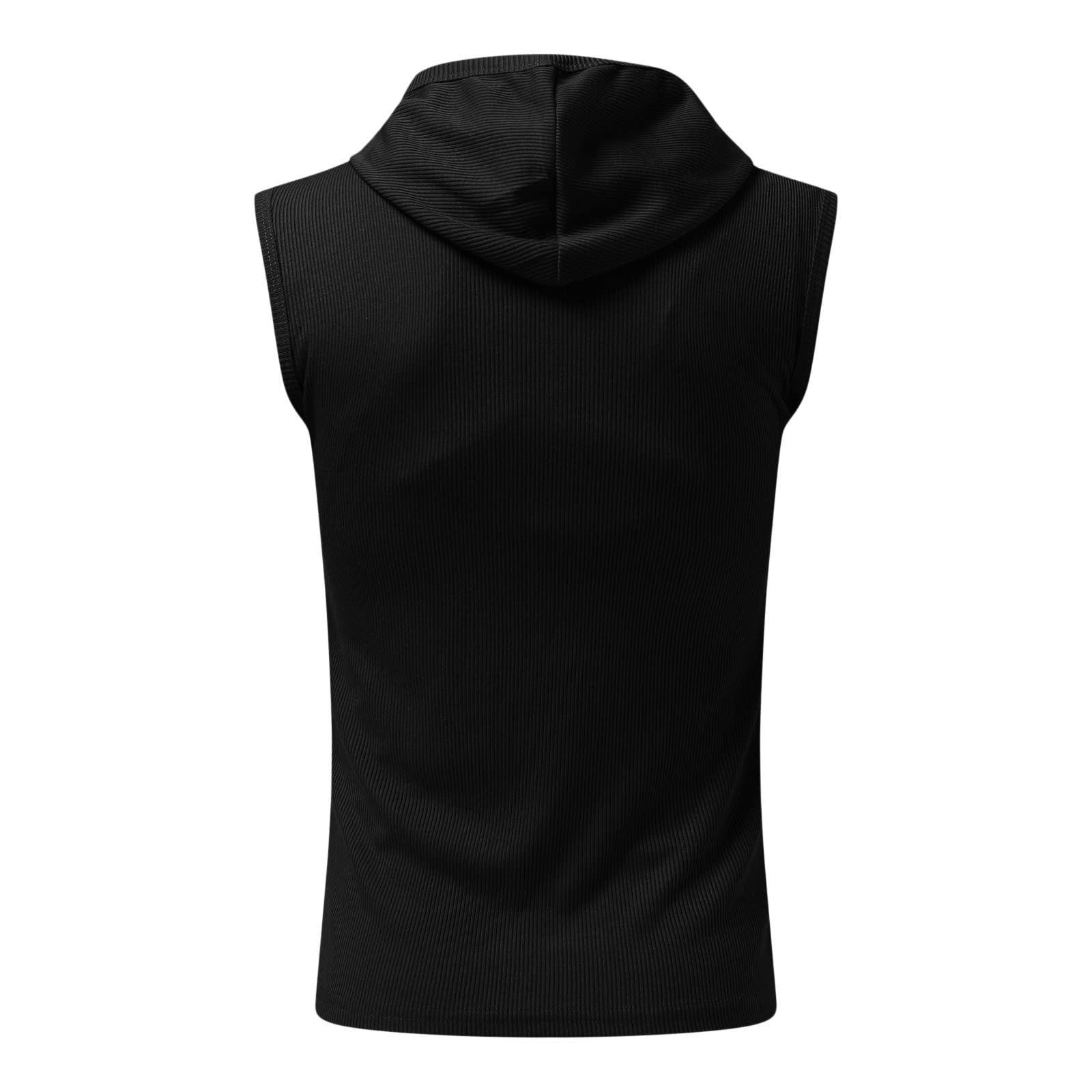 Maryia Men's Workout Tank Top with Hood - Sleeveless Gym Hoodie for Bodybuilding & Muscle Training - Athletic Cut Off T-Shirt for Fitness, Running & CrossFit
