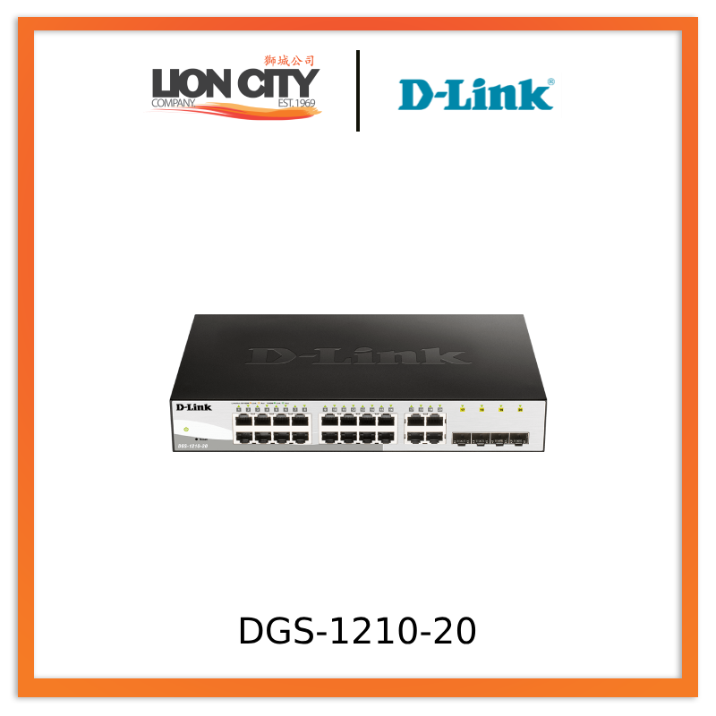 D-Link DGS-1210-20 20-Port Gigabit Smart Managed Switch - Network Switch for Office, Home & Small Business - High-Speed Ethernet Connectivity for Reliable Networking