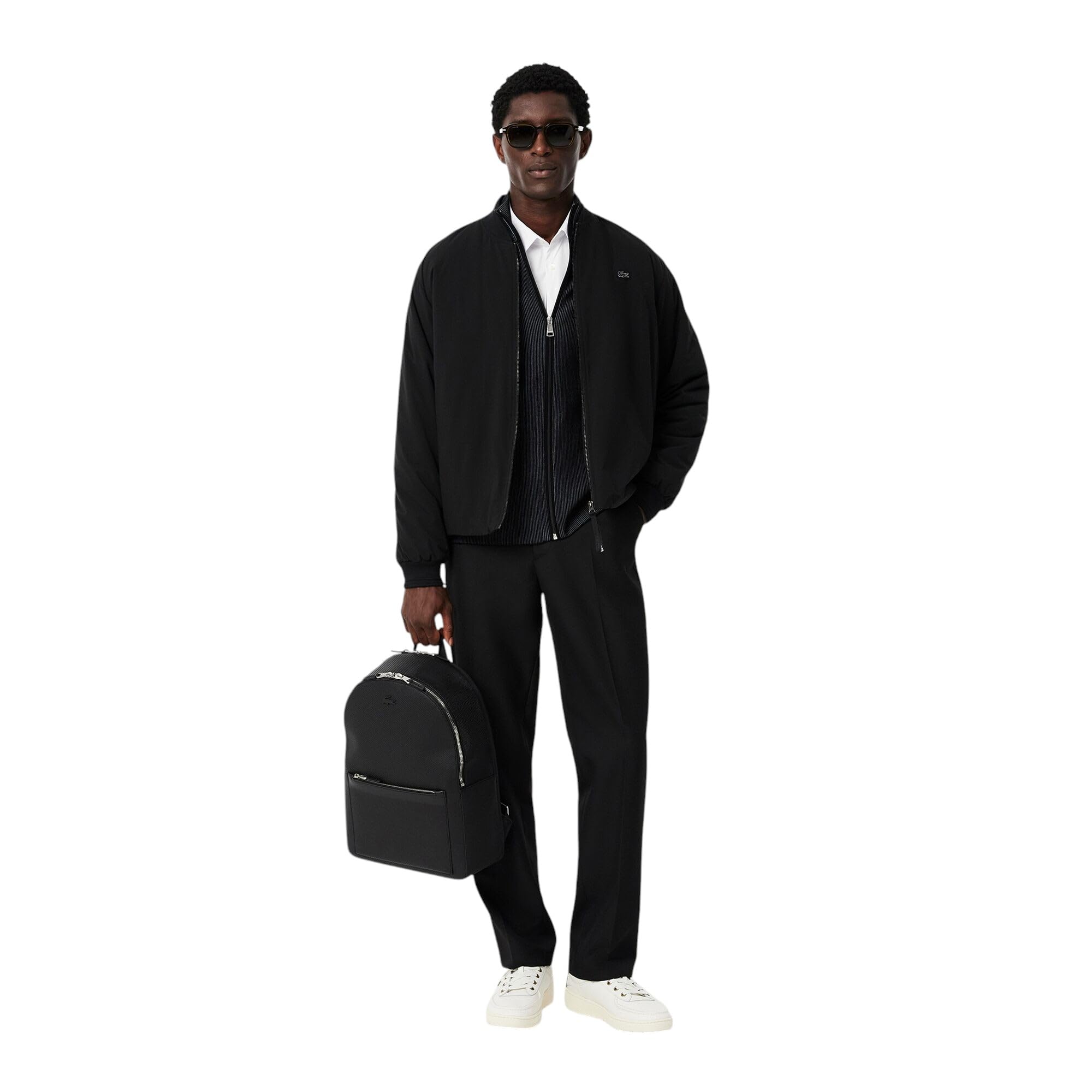 Lacoste Men's Chantaco Backpack - Black on Black, One Size, Durable & Stylish Laptop Backpack for Work, School & Travel