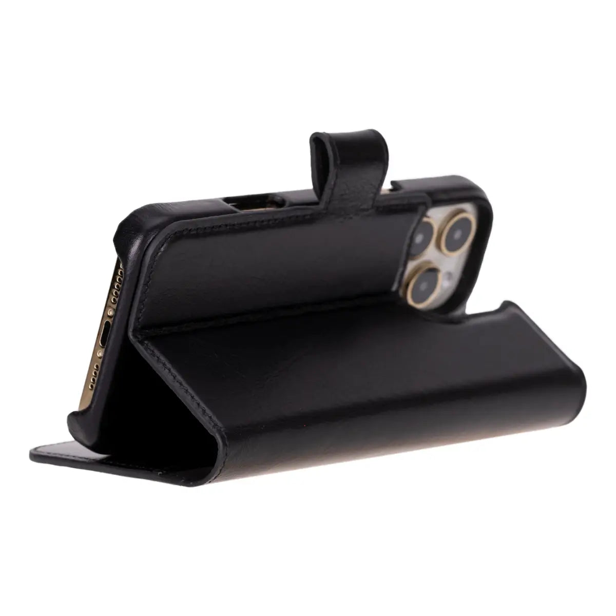 Premium Black Leather Wallet Case for iPhone 16 Pro Max - RFID Protection & Card Slots | Slim Protective Cover for Everyday Use, Travel & Business