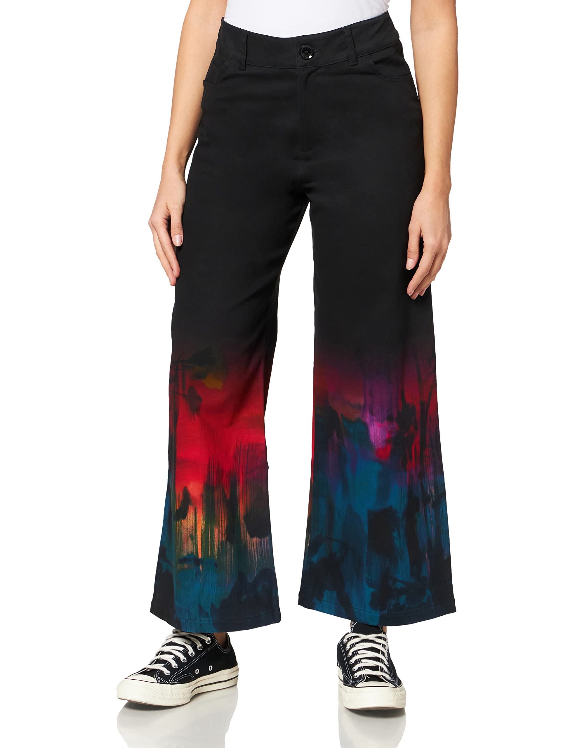 Desigual Women's Woven Long Trousers - Comfortable High Waist Pants for Casual & Office Wear | Stretchy & Breathable Fabric for All-Day Comfort