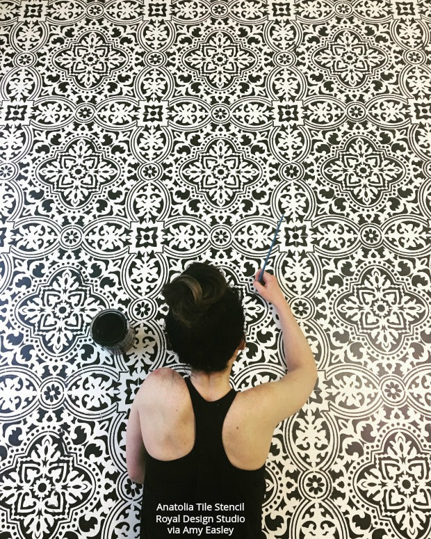 Anatolia Tile Stencil Kit - Reusable DIY Ceramic & Mosaic Tile Painting Template for Home Decor, Bathroom & Kitchen Backsplash - Perfect for DIY Crafts, Wall Art & Floor Designs