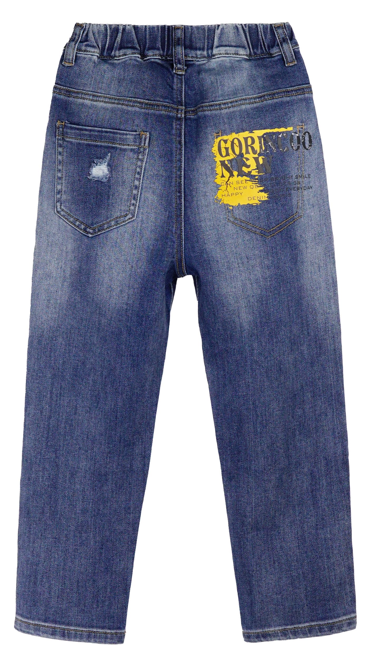 KIDSCOOL SPACE Girls Elastic Waist Slim Jeans - Ripped Fashion Denim Pants for Teen Girls | Comfortable Stretchable Skinny Jeans for School, Playdates & Everyday Wear