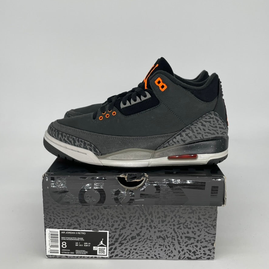 Original Air Jordan 3 Fear Sneakers - Size 8/9.5W (CT8532-080) - Retro Basketball Shoes for Men & Women - Perfect for Streetwear, Gym & Casual Outfits