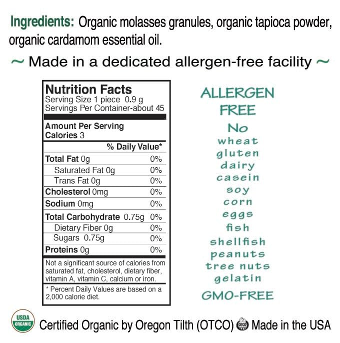Organic Cardamom Herbal Pastilles by St. Claire's - 27oz Refill Bag | Gluten-Free, Vegan, Non-GMO, Plant-Based, Allergen-Free Candy | Made in Dedicated Allergy-Safe Facility | Perfect for Travel, Office Snacks & Digestive Wellness