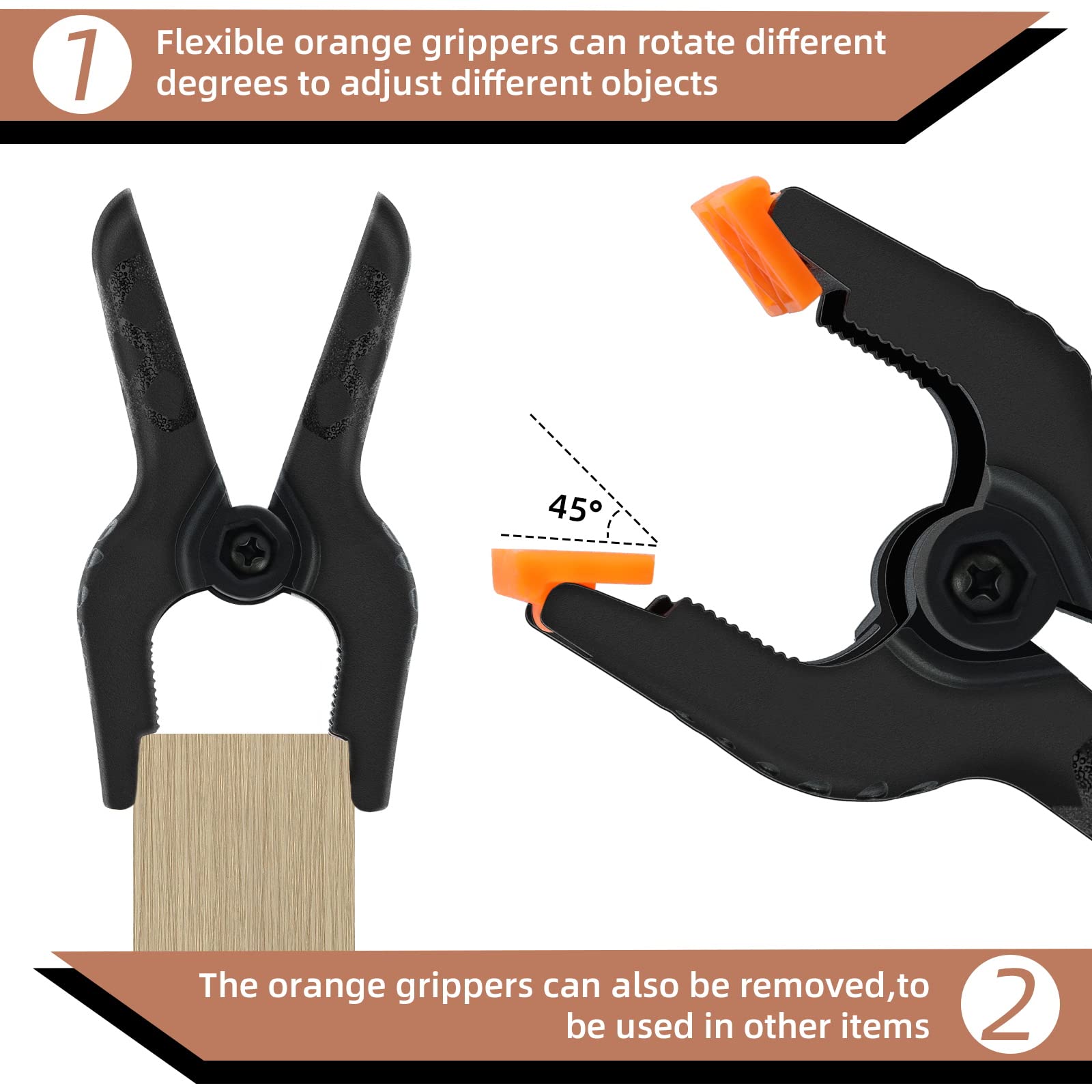 16 Pack 3.5 Inch Heavy Duty Spring Clamps - Small Plastic Clips for Backdrop Stand, Woodworking, Photography, Crafts & Outdoor Use - Perfect for DIY Projects, Home Decor and Studio Setups