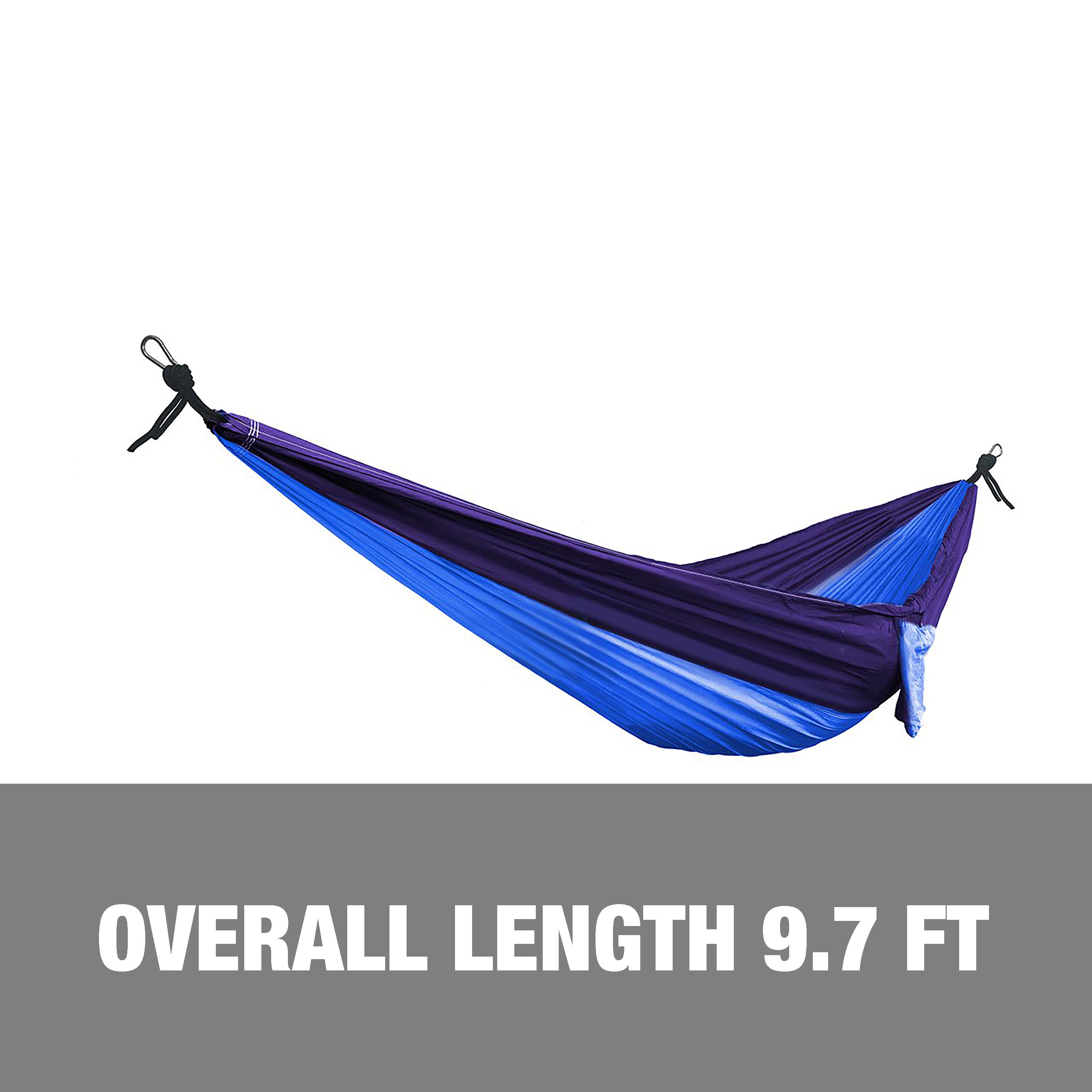 Bliss Hammocks BH 406ST RB Portable Hammock in a Bag with Carabiners & Tree Straps | 54-Inch Wide Weather-Resistant Hammock for Camping, Backyard & Travel | 350 lb Capacity (Royal Blue)