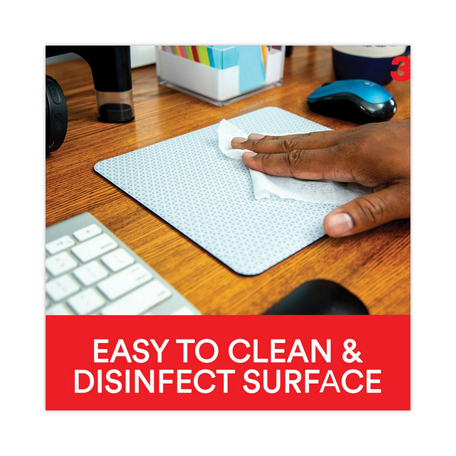 3M™ Precise Mouse Pad with Non-Slip Repositionable Adhesive Back - 8.5