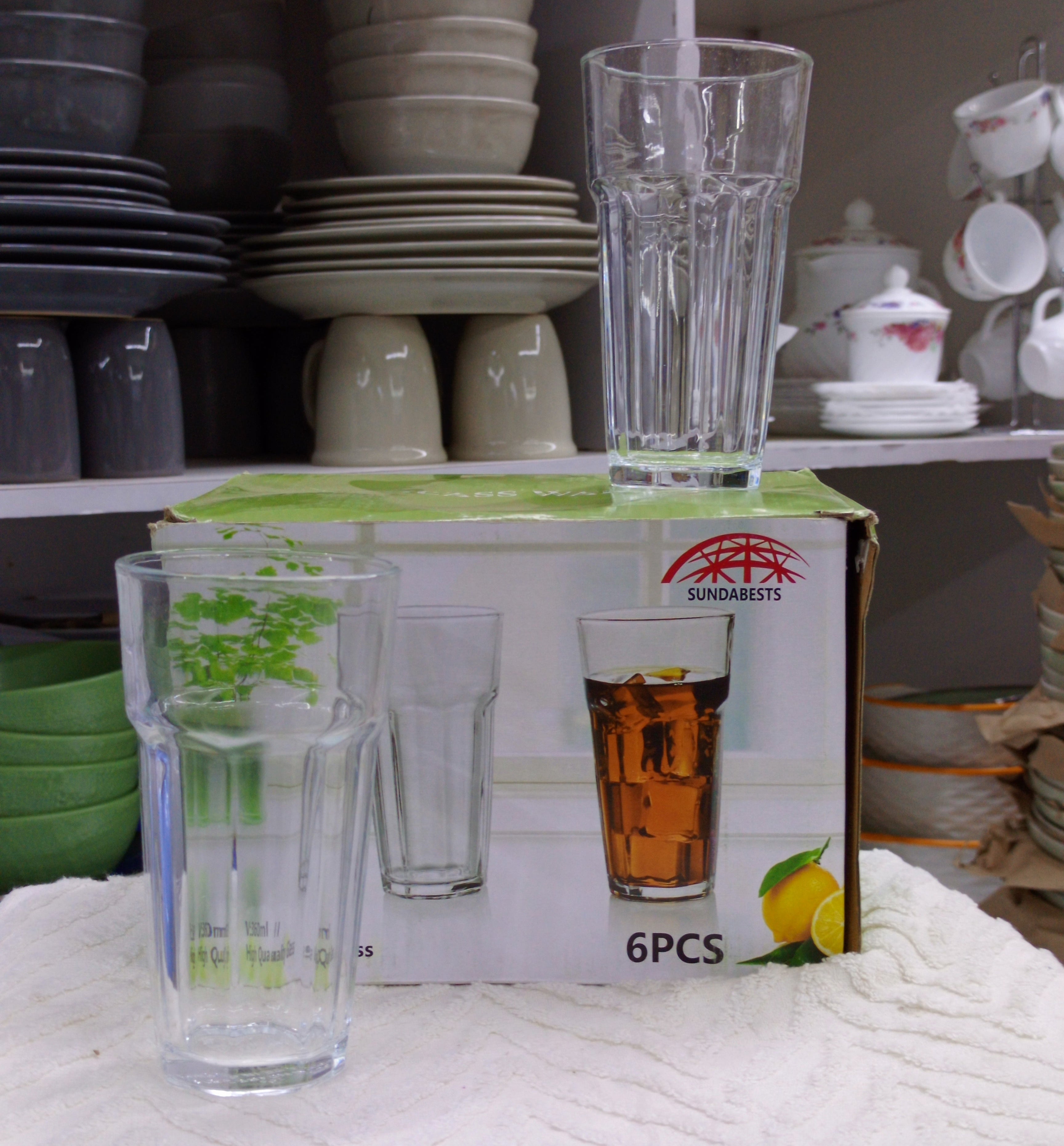 Premium 6-Piece Glass Set - Shatter-Resistant & Dishwasher Safe - Perfect for Cocktails, Iced Coffee & Entertaining at Home