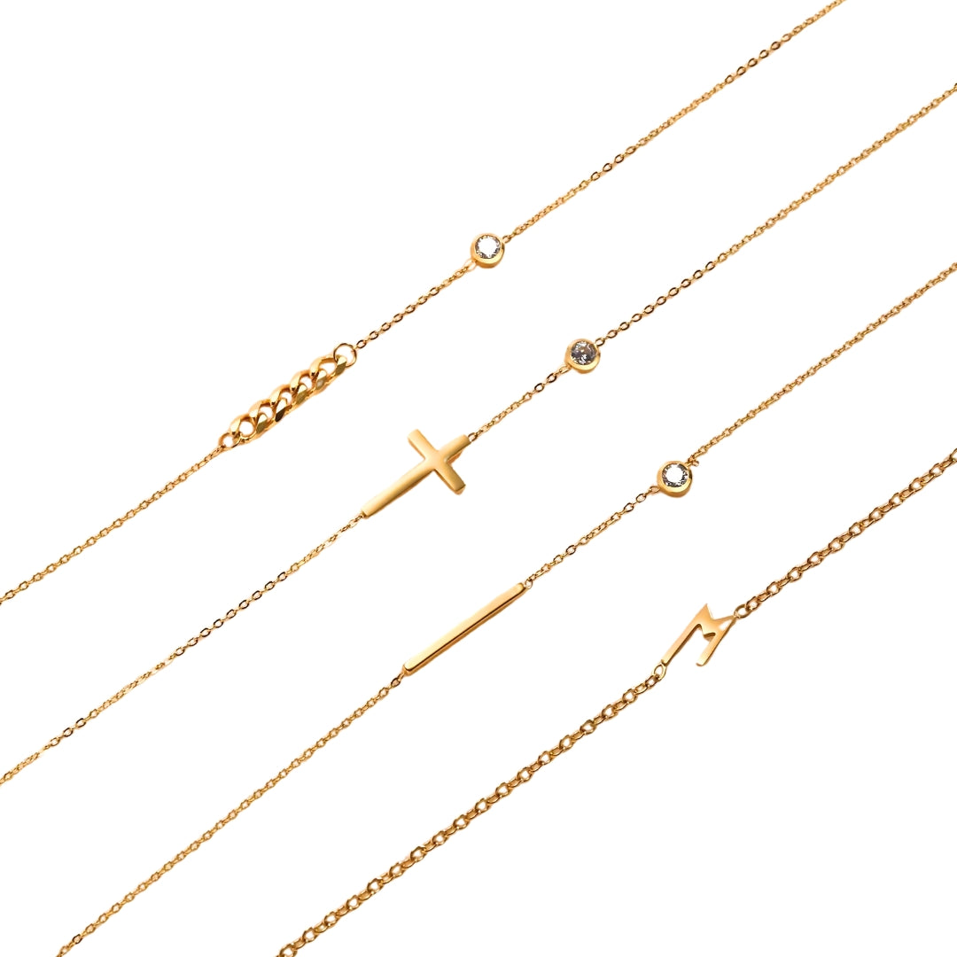Elegant Cross and Bar Pendant Necklace for Women - Stainless Steel Chain Jewelry Gift for Christmas, Birthday & Everyday Wear | NC782
