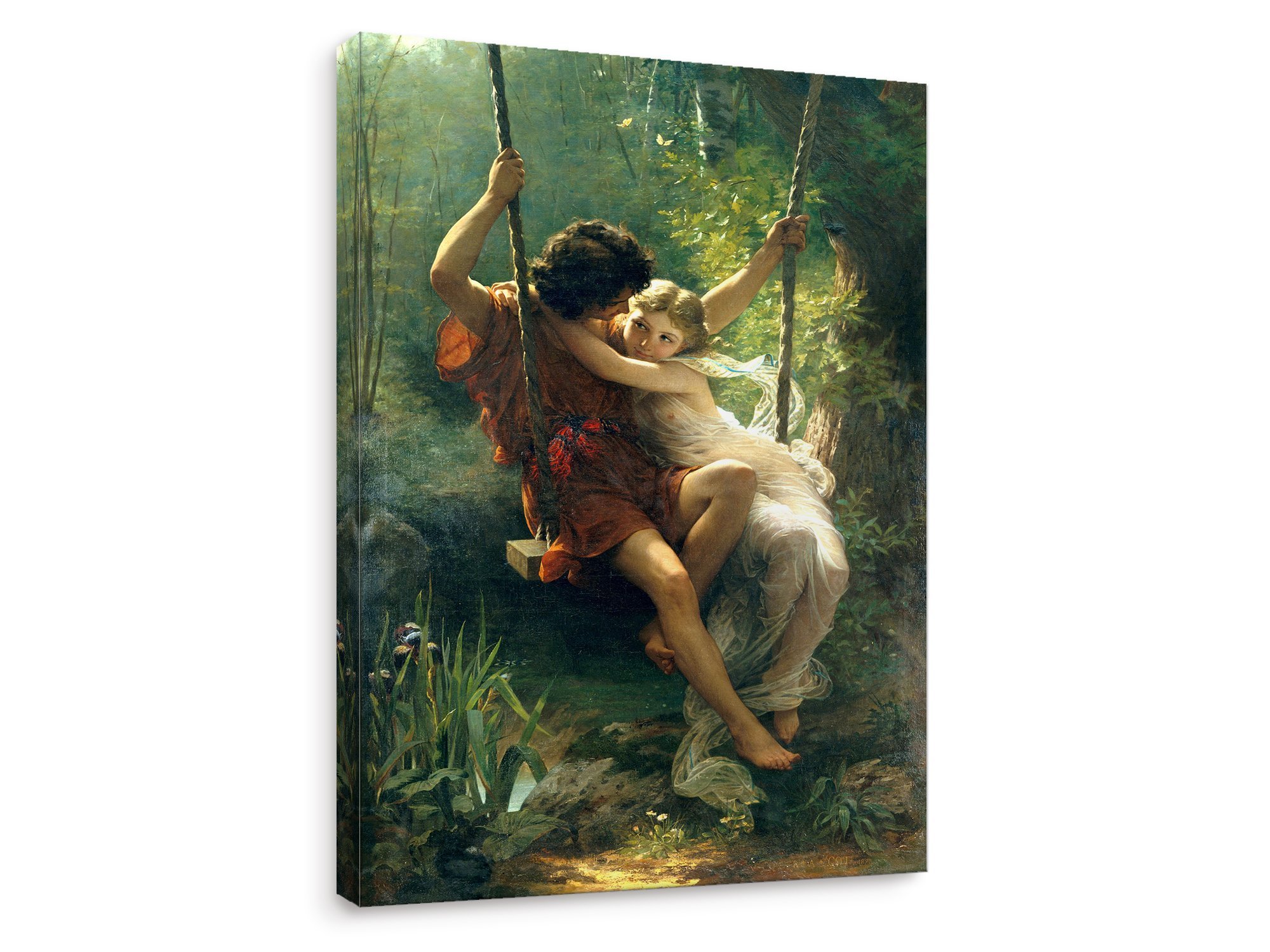 Pierre Auguste Cot Spring 1873 Oil Painting Reproduction - High Quality Giclee Wall Art Print for Home Decor, Office, Lobby or Gallery - Stretched Canvas Ready to Hang (36x24 Inches) - Perfect for Living Room, Bedroom & Office Wall Decoration