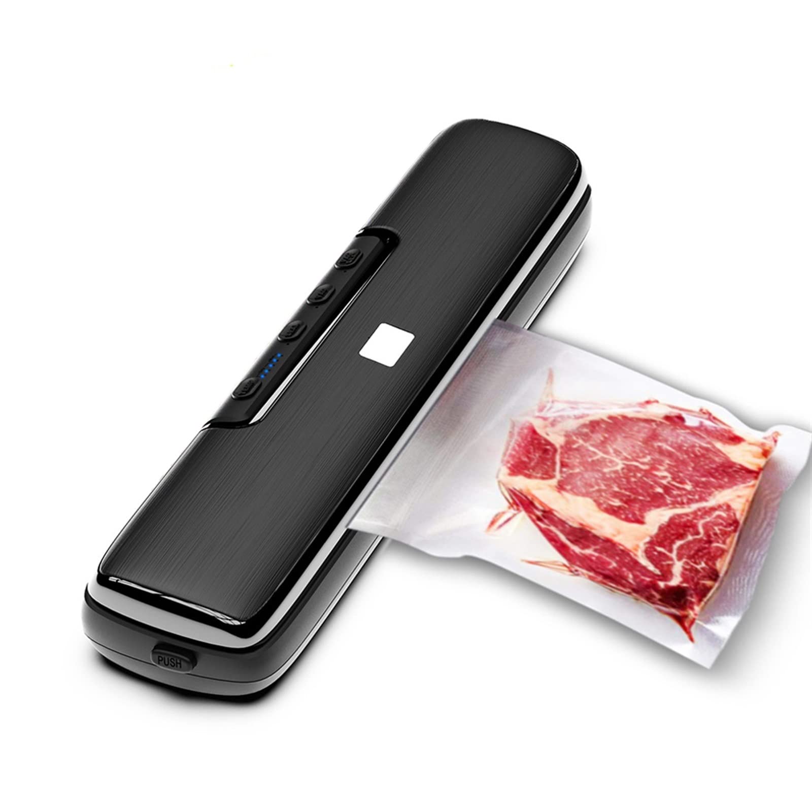 Electric Vacuum Sealer Machine - Automatic Food Sealer with 15 Vacuum Bags | Compact Kitchen Appliance for Meal Prep, Sous Vide & Food Storage | Black Style Vacuum Packaging System