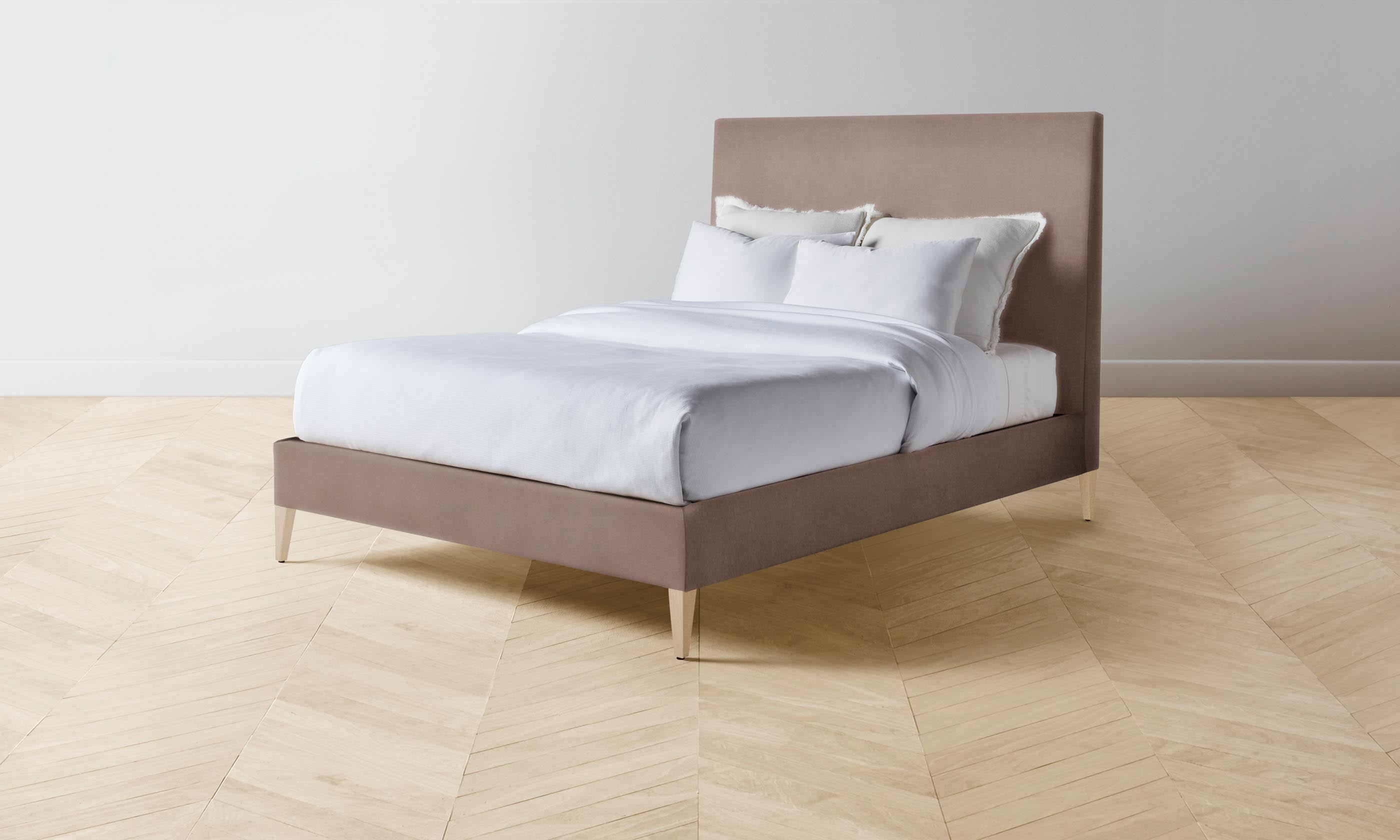 Essex Bed with Luxurious Mohair Upholstery in Peony Pink - Perfect for Modern Bedrooms & Cozy Master Suites