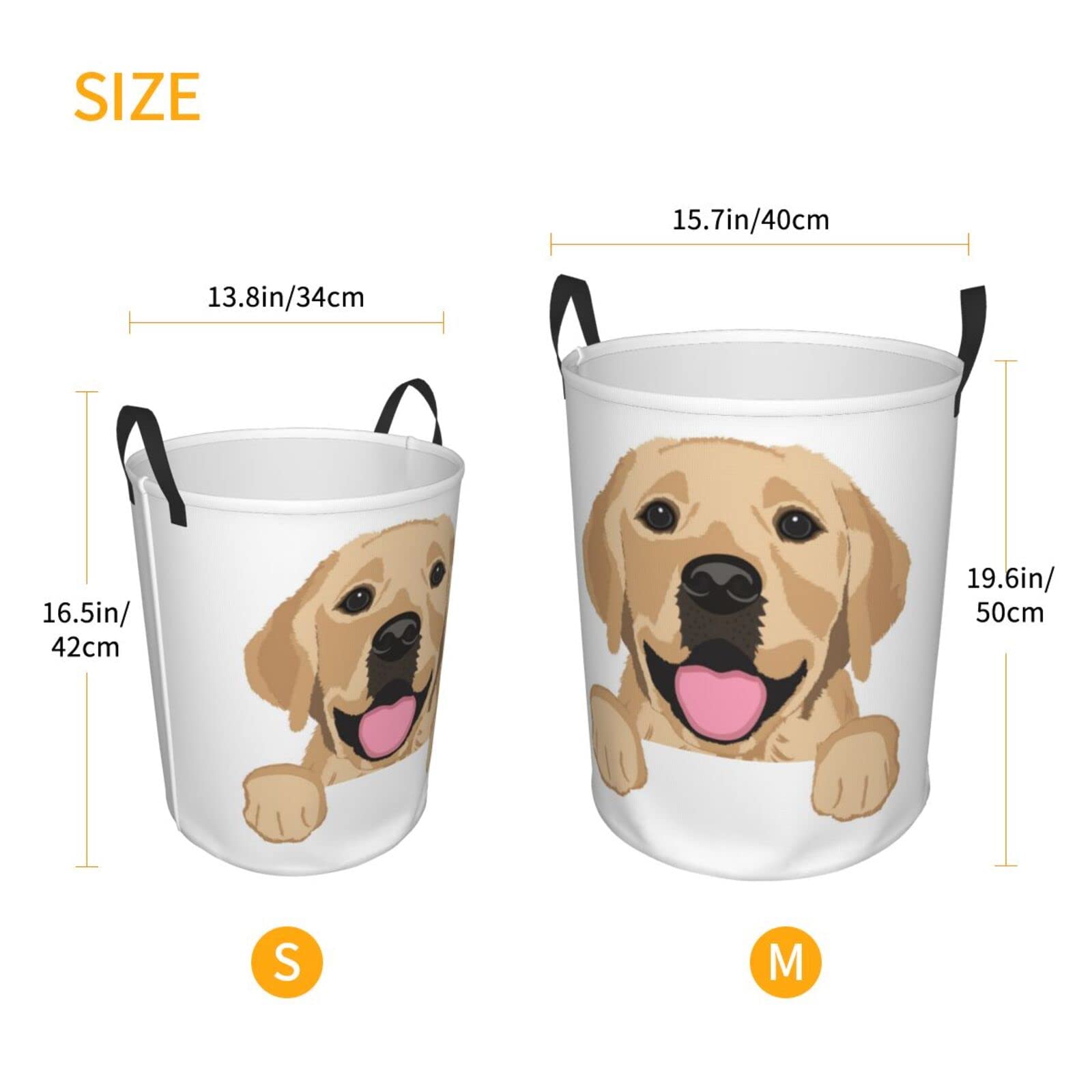 Waterproof Collapsible Laundry Basket with Handle - Large Storage Organizer for Dirty Clothes, Toys & Bathroom Essentials | Perfect for Pet Owners, Kids' Rooms & Laundry Organization (Labrador Retriever Design)