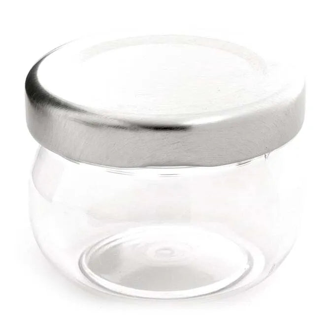 Comatec 1 oz Mini Jam Jar with Airtight Metal Screw Top Lid - Perfect for Homemade Jams, Honey, Spices & Travel-Sized Toiletries