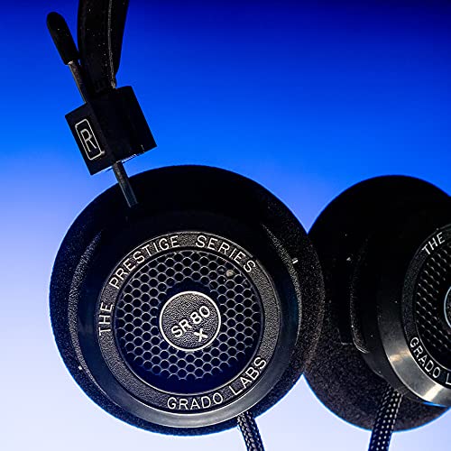 GRADO SR80x Prestige Series Open-Back Wired Headphones - High-Fidelity Stereo Sound for Audiophiles, Home Listening & Studio Monitoring