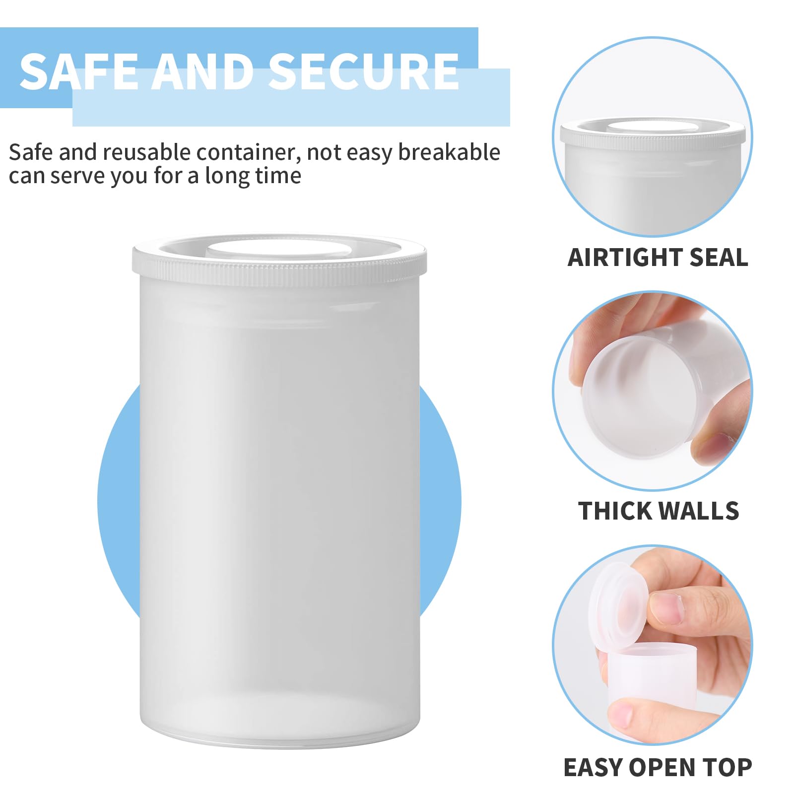 120 Pieces 35mm Empty Plastic Film Canisters with Lids - Small Storage Containers for Camera Reels, Art Beads, Fish Hooks, Coins & Keys - Perfect for Photography, Science Experiments, Craft Organizing & Travel Accessories (White)