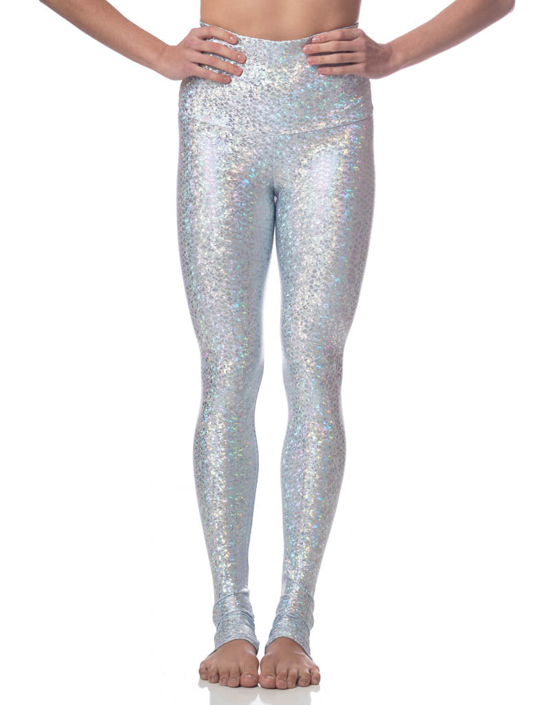 Crystal Mermaid Print High-Waisted Yoga Pants for Women - Stretchy Long Leggings for Workout, Dance & Everyday Wear