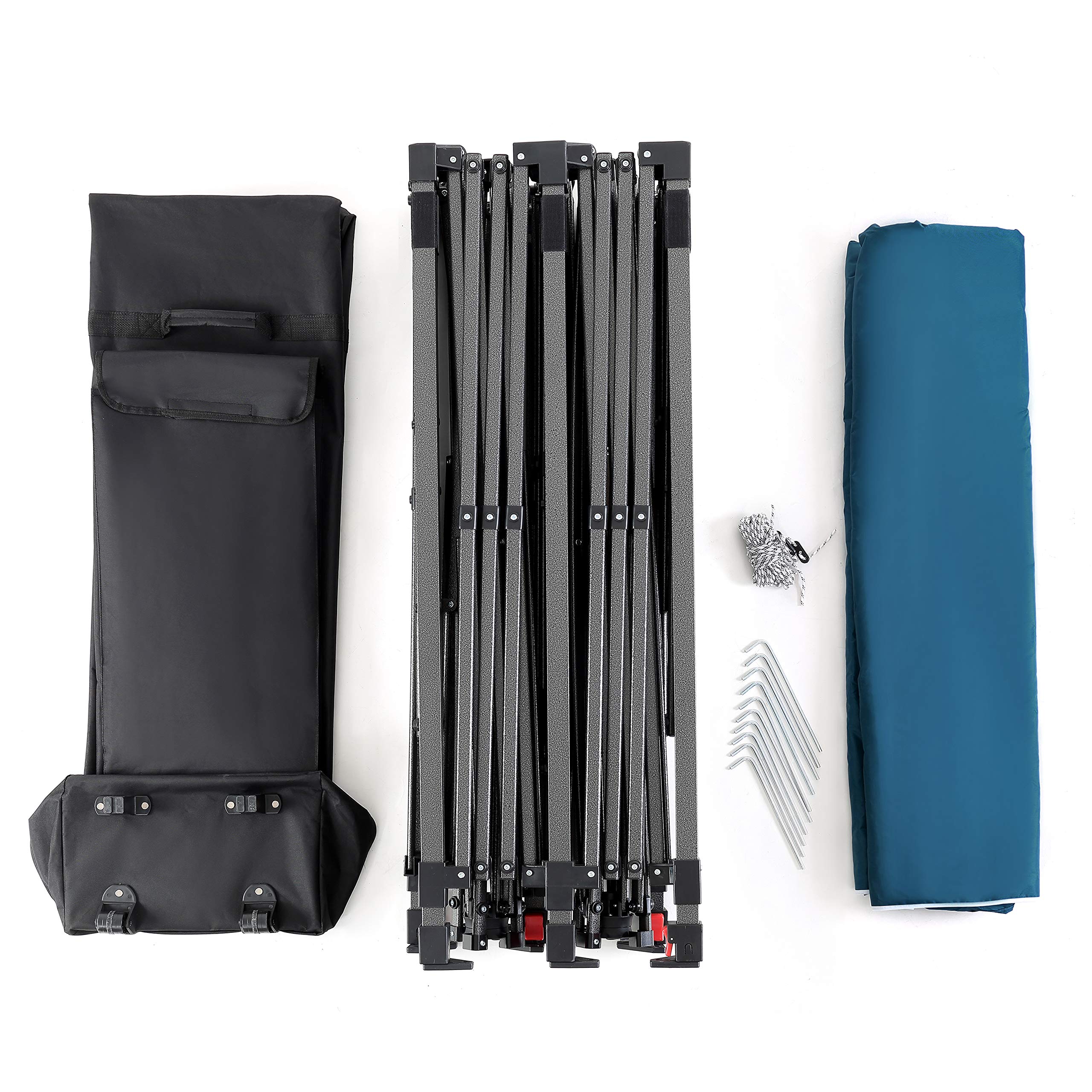 ARROWHEAD OUTDOOR 10’x20’ Pop-Up Canopy Tent - Instant Shelter with 300D Waterproof & UV Resistant Fabric - Easy One Person Setup - Includes Wheeled Carry Bag, Guide Ropes & Stakes - Perfect for Backyard Parties, Camping, Beach & Outdoor Events (Blue, KGS0391U)