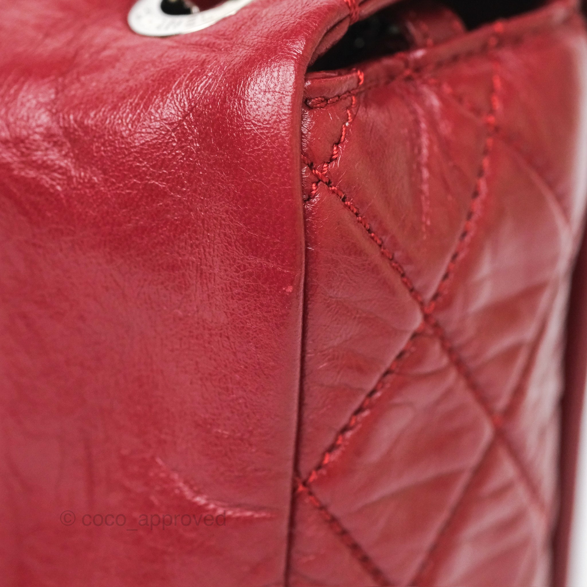 Chanel CC Flap Shoulder Bag in Dark Red Crumpled Leather with Silver Hardware - Luxury Crossbody Bag for Women, Perfect for Date Night & Evening Events