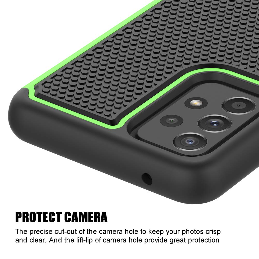 Shockproof Phone Case for Samsung Galaxy A52 5G (6.5 Inch, 2021) - Durable Protective Cover with Military-Grade Drop Protection - Green - Perfect for Outdoor Activities, Travel & Daily Use