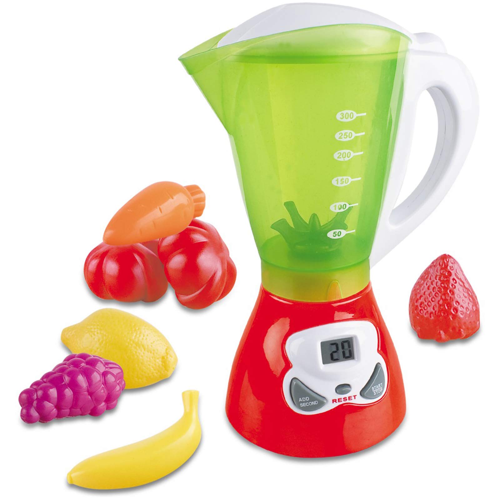 Electric Toy Smoothie Maker & Juicer Set for Kids - Pretend Play Kitchen Blender with Plastic Play Food, Lights & Sounds - Perfect for Imaginative Play & Role-Playing Games