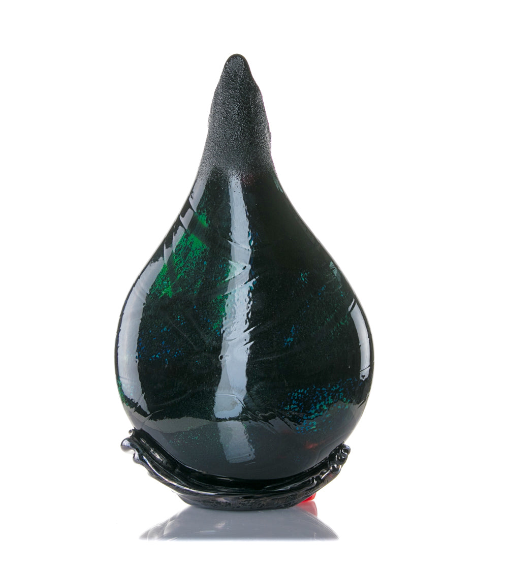 Daniel Moe Black Lava Trail 2 Glass Vessel - Modern Home Decor for Living Room, Office & Wedding Centerpieces