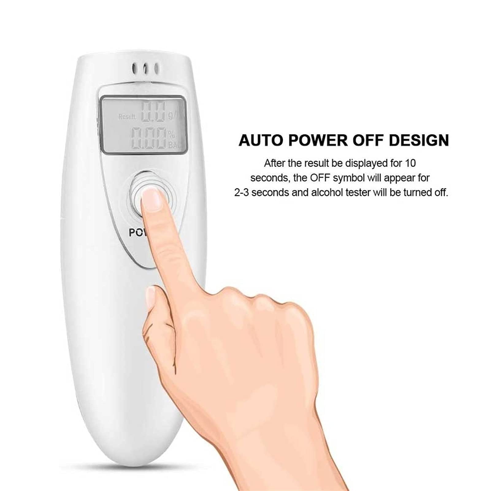 2PCS Professional Breathalyzer - Portable Alcohol Breath Tester with Digital LCD Display & High Accuracy Semiconductor Sensor for Personal, Workplace & Law Enforcement Use