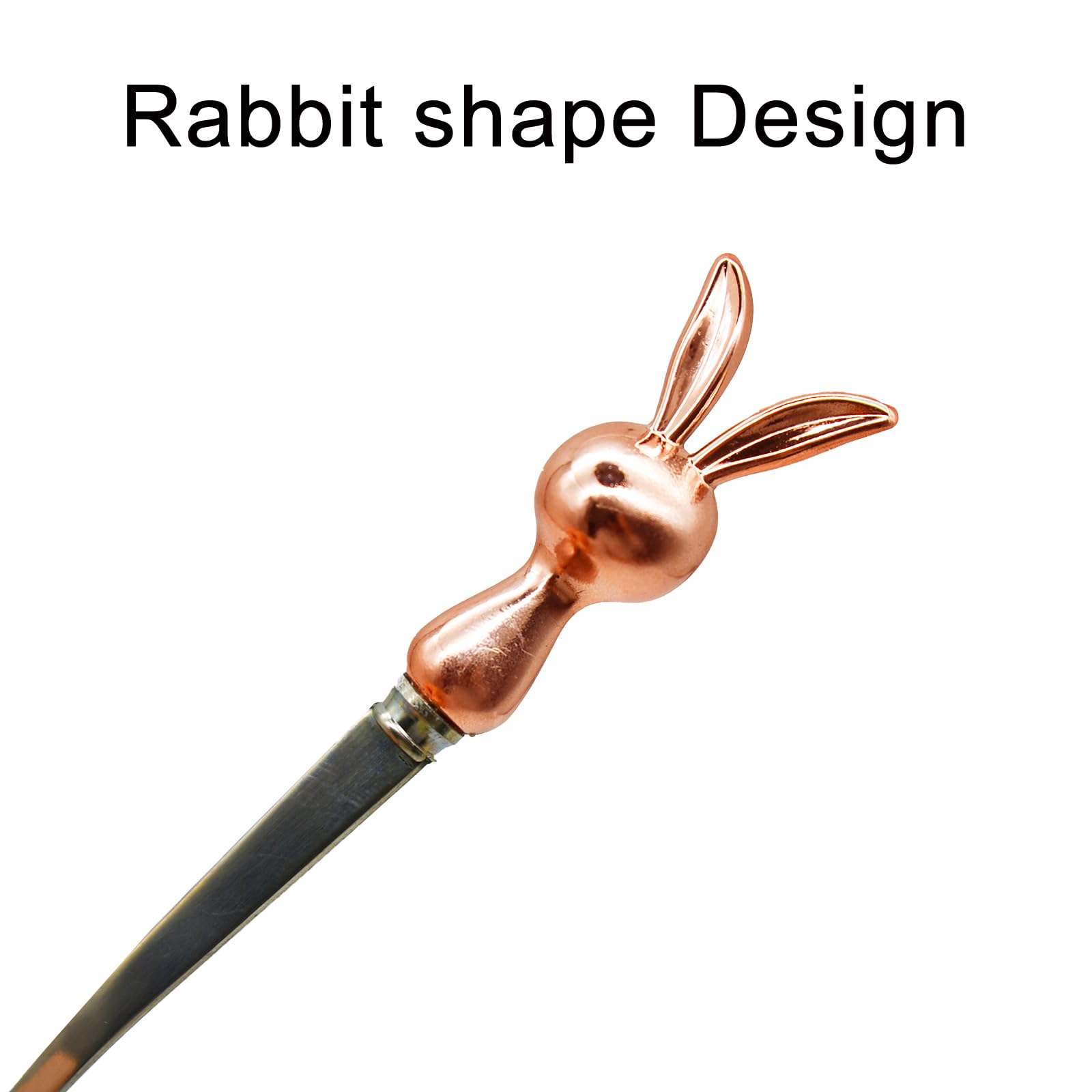 6Pcs Rose Gold Bunny Fruit Forks - 5.2 Inch Stainless Steel Appetizer Forks (18/10 304) for Easter Party, Cake, Dessert & Cocktail - Perfect for Holiday Gatherings, Tea Parties & Wedding Favors