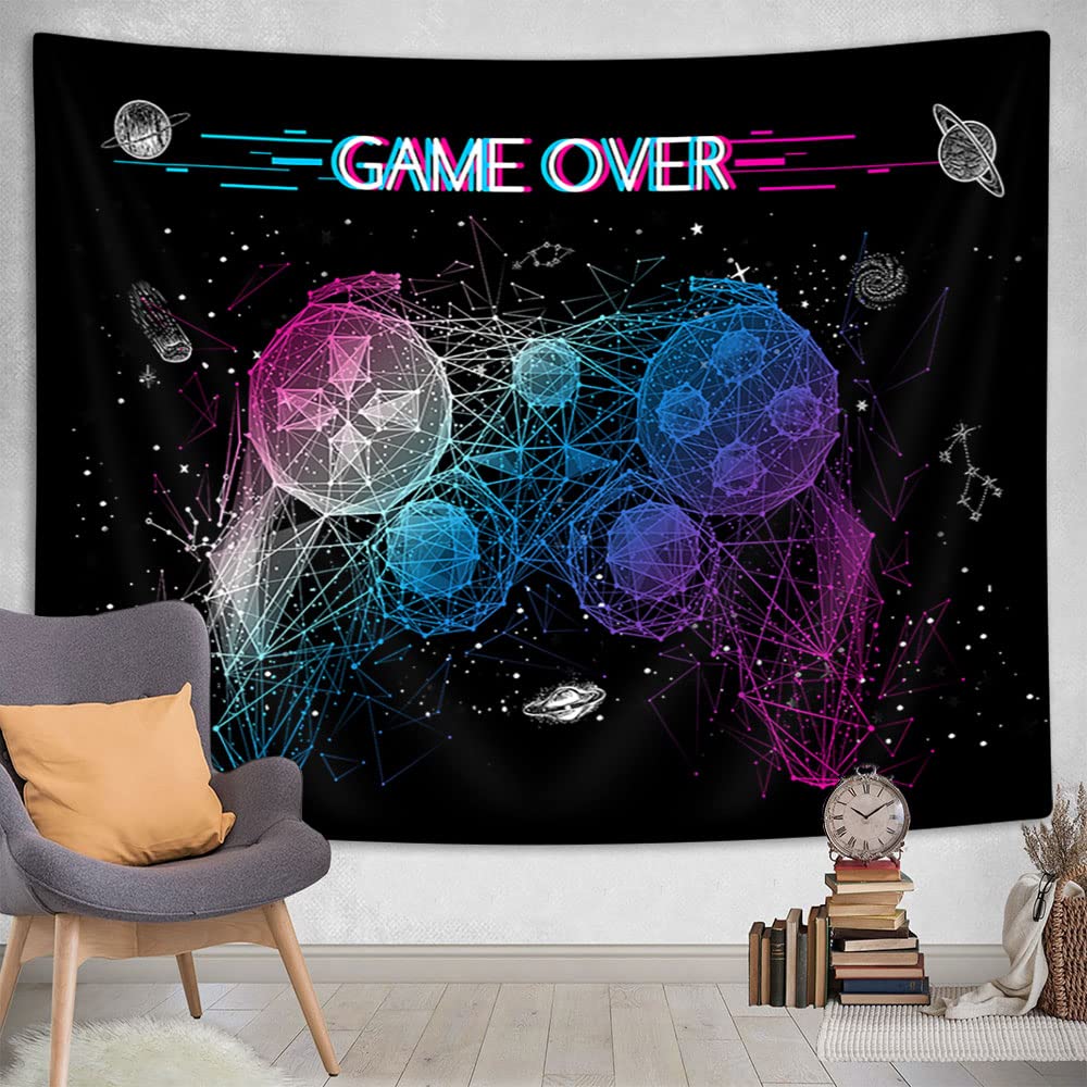 Galaxy Gamer Tapestry - Starry Sky Universe & Gamepad Design Wall Hanging for Gaming Room Decor - 40x28 Inch Gaming Tapestry for Teen Boys Bedroom, Dorm, Living Room - Perfect for Video Game Lovers & Space Theme Decor