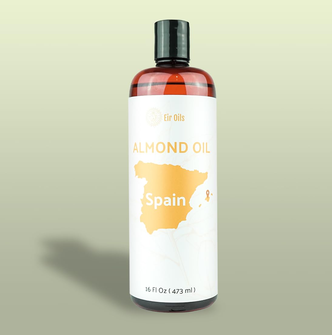 Pure Sweet Almond Oil 16 oz - Cold Pressed & Unrefined Carrier Oil for Skin, Hair & Essential Oils Mixing - Natural Moisturizer & Massage Oil - From Organic EIR Oils Farm in Spain (Perfect for DIY Beauty, Aromatherapy & Hair Care)