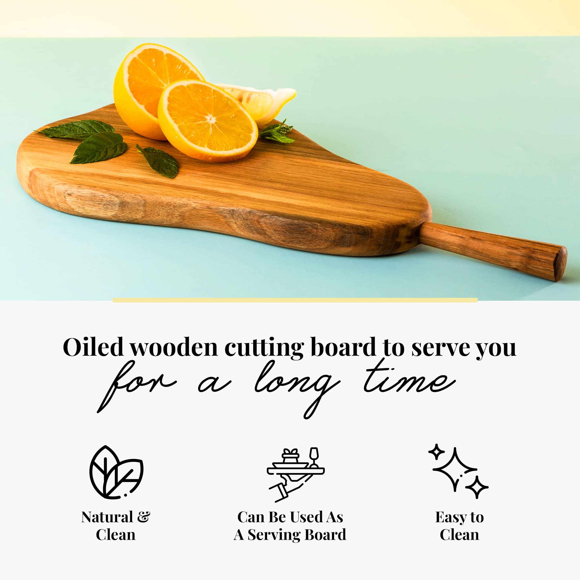 Premium Handmade Walnut Wood Cutting Board - Solid Dark Wood Chopping Board for Kitchen, Serving & Food Prep (Pear Shaped) - Perfect for Cheese Platters, Charcuterie & Gourmet Meal Presentation