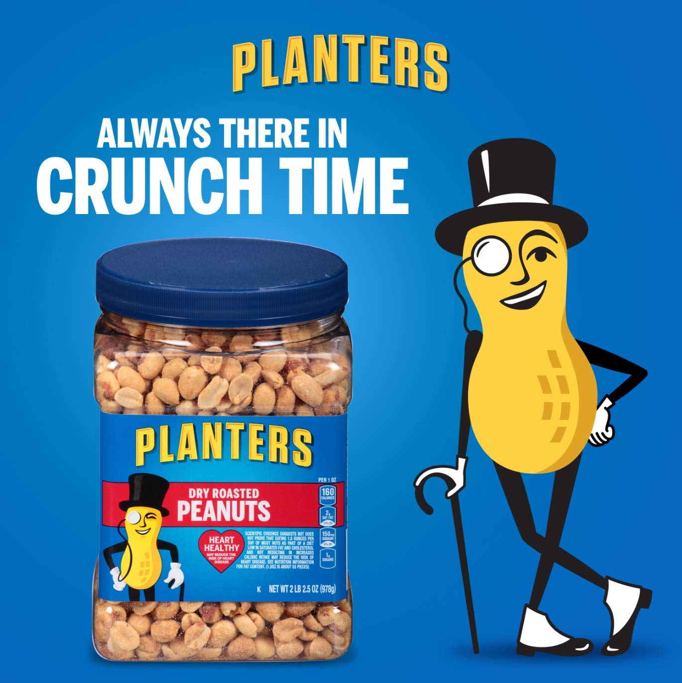 Dry Roasted Peanuts with Sea Salt - 2 LB 2.5 oz (Pack of 3) | Planters | Healthy Snacks for Office, Travel & Parties | Crunchy Protein Snack for Adults & Kids