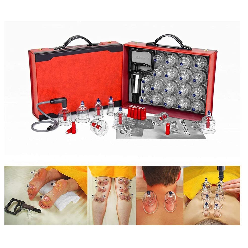 Professional Cupping Therapy Set - Glass Massage Cups for Face & Body - Chinese Acupuncture Cupping Kit for Pain Relief & Relaxation - Perfect for Home Spa, Physical Therapy, and Beauty Treatments