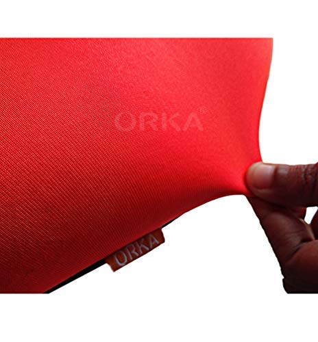 Orka Travel Solid Microbeads U Neck Pillow - Red & Black Colors for Airplane, Car, Office & Home Use