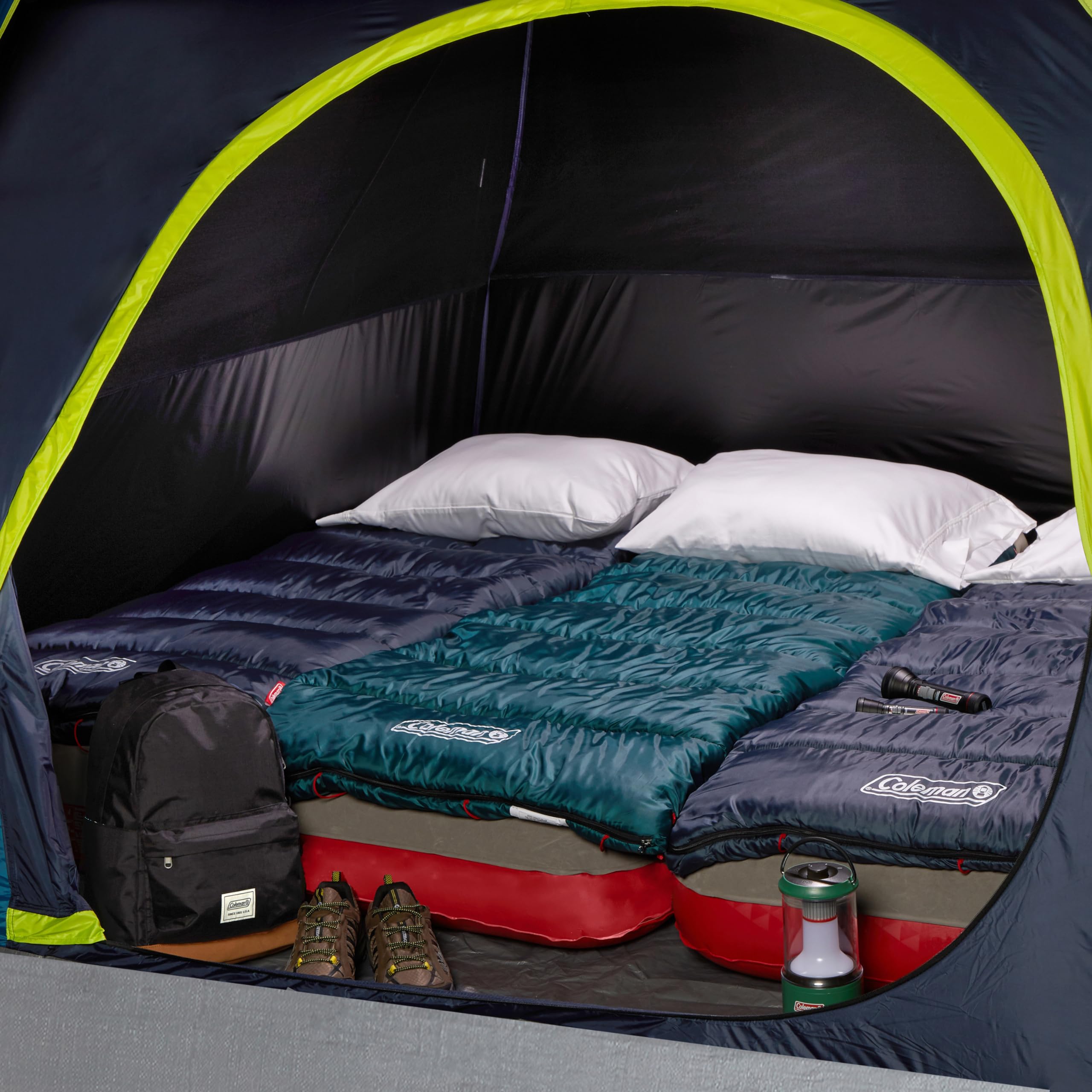 Coleman 8-Person Dark Room Skydome Camping Tent - Spacious Family Tent with Blackout Technology for Camping, Backpacking & Outdoor Adventures